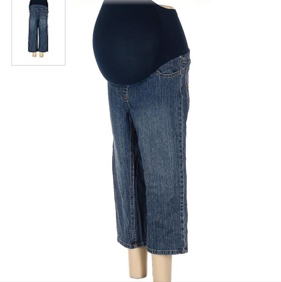 Motherhood Maternity Capri Cropped Jean Women's Small S Pregnancy Stretch Waist - Picture 1 of 5